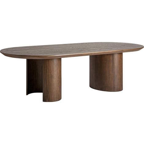 Table de salle à manger art déco en chêne finition marron - Chêne marron finition teintée (1/5)