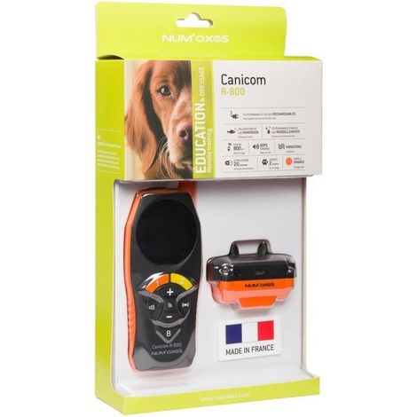 Collier de dressage NUM'AXES CANICOM R-800 Orange - 800 m, rechargeable
