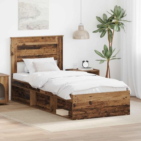 Estructura de cama con cabecera Madera vieja 100 x 200 cm