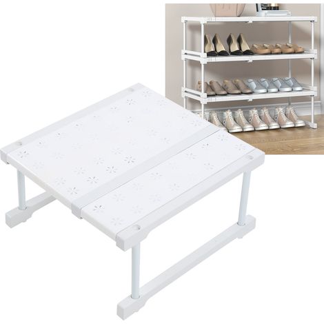 Erweiterbarer Kleiderschrank- und Aufbewahrungsorganizer aus Kohlenstoffstahl, ABS und PP, kein Bohren erforderlich, Tragkraft 20 kg, Maße 42 x 22 cm, 11-teilig (1/5)