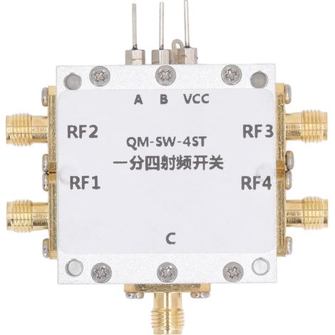 SP4T RF Switching Module, High Insulation Aluminum Alloy Microwave Electronic Switch 0.1-6 GHz for Wireless Communication Testing (1/5)