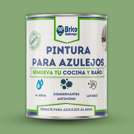 Pintura para Azulejos de Baño y Cocina, al Agua, Fácil Aplicación, Salvia, MATE, 4 Litros
