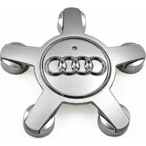 Satz mit 4 Radkappen mit Emblem 4f0601165 N, für 135-mm-Radkappen für Audi (silber)