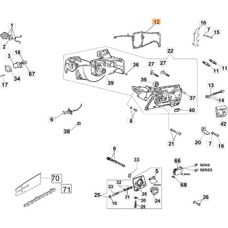 Guarnizione motosega modelli 956 GS630 ORIGINALE OLEOMAC 50010047AR 50010047A