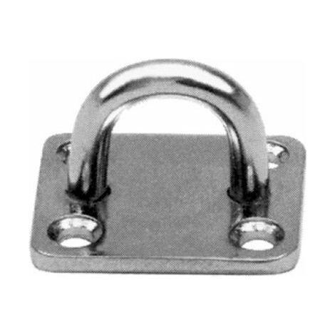 Pontet forgé platine rectangulaire inox A4 - Longueur: 35