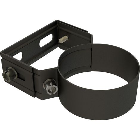 TEN – Bride murale noire réglable 5 à 8 cm – Ø80 mm pour raccordement appareils à granulés – Installation flexible et efficace