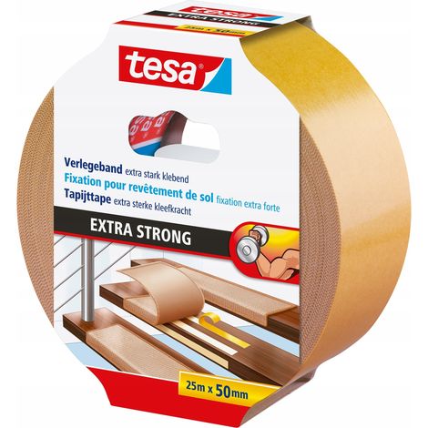 Cinta adhesiva extrafuerte para alfombras Tesa, 25 m, 50 mm
