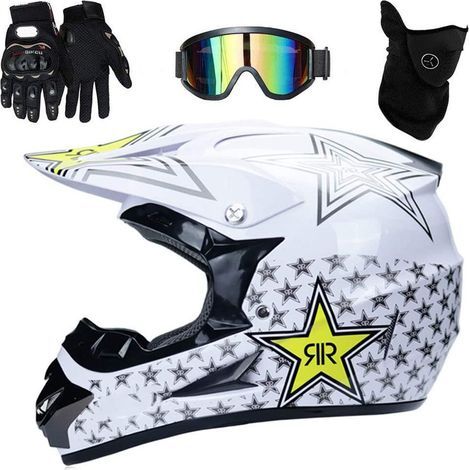 Casque de Motocross professionnel pour enfants et adultes, moto tout-terrain, avec lunettes, gants, couverture faciale