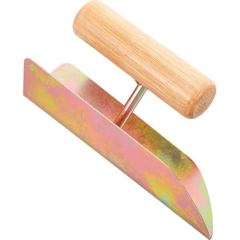 Truelle D’angle Manche en Bois, Acier Fer, pour Enduit et Mastic Truelle de Plâtrier Finition D’angle, Outil de Finition pour Murs et Joints, Usage Construction et Maison (1/5)