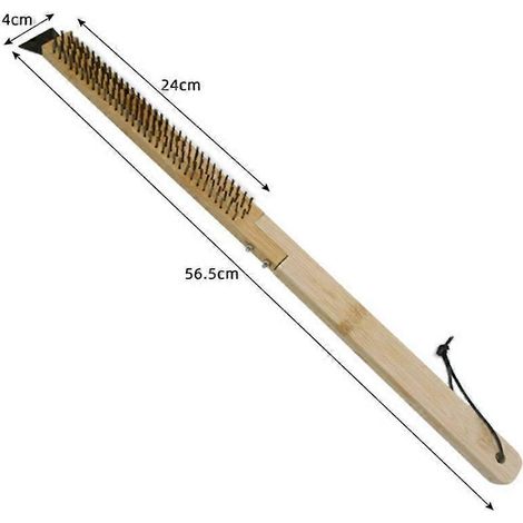 Outil à pizza, grattoir pour barbecue, brosse résistante à la chaleur, brosse pour four, brosse à long manche (1/4)