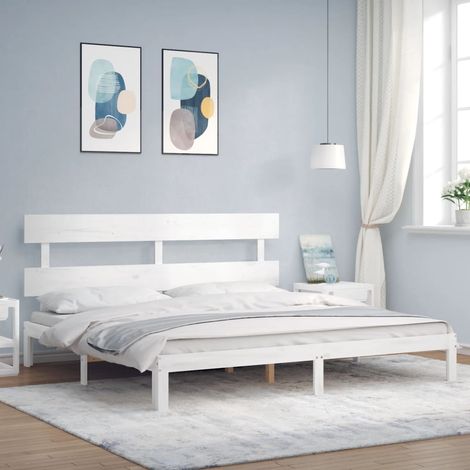Estructura cama de matrimonio con cabecero madera maciza (1/5)