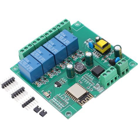 Module de relais WIFI 4 canaux ESP8266, carte de développement pour contrôle sans fil DC7-12V/5V USB (1/5)