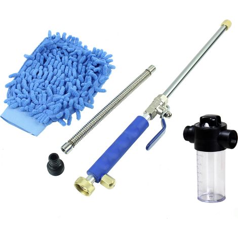 Nettoyeur Haute Pression Pistolet Lance de Lavage de Voiture Buse Jet D'eau Extensible Tuyau Mousse Pulvérisateur Kit pour Jardin Fe (1/4)