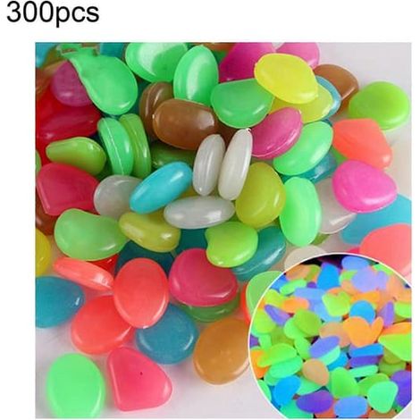Galets lumineux décoratifs d'extérieur, imperméables - pour terrasse, jardin et aquarium, 300 pièces multicolores (1/5)