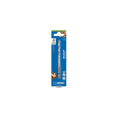 PUNTA RETTIFICATA PER LEGNO ATTACCO 1/4 ESAGONALE 05008- - Ø mm.12x151 - in blister - 5 blister KRINO