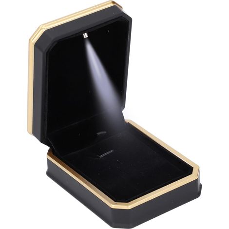 Frosted Black Necklace Box with LED Light, Jewelry Storage Case for Necklaces and Pendants, Elegant Display Case with Interior, Gift Packaging for Women (1/5)