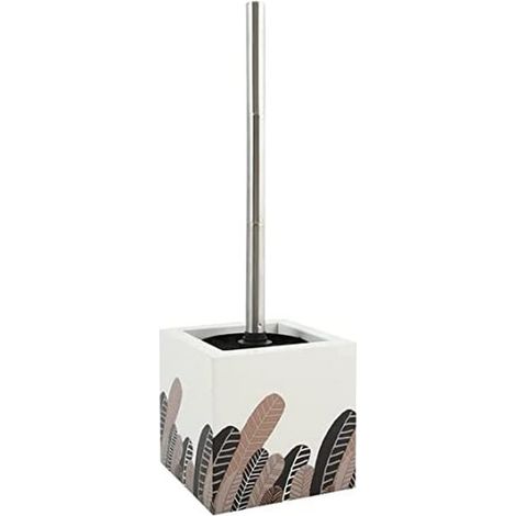 Brosse WC avec support MDF & Acier INOX Motifs PLUMAS Vintage (1/5)