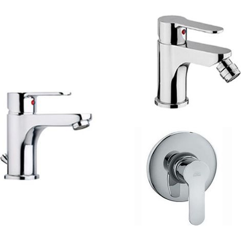 Composizione Blu, miscelatori lavabo, bidet e doccia in ottone (1/4)