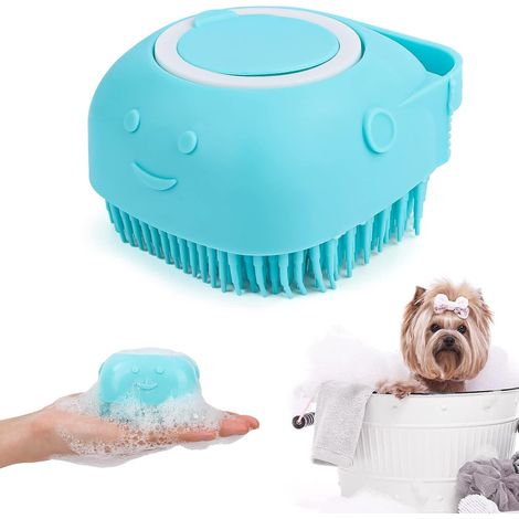 Brosse de Bain en Silicone pour Chiens et Chats - Avec Stockage de Shampooing (1/5)