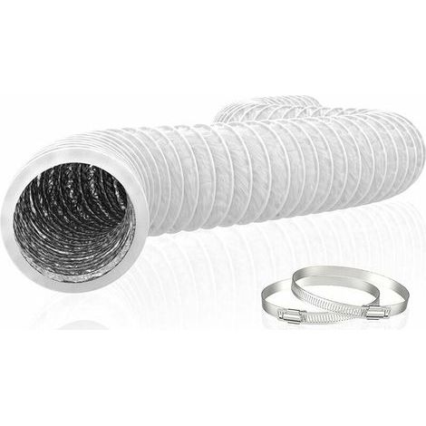 Tuyau d'évacuation flexible 150mm en aluminium PVC 6m Tube de ventilation silencieux pour extracteurs d'air et climatisation Résistant à 150°C - 150mm6m (1/4)