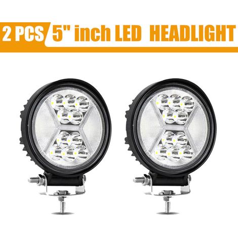 Lampe de Travail LED Hors Route 132W 4inch Off Road Spot Flood Combo Lumière Conduite Phare 9-60V LED pour Moto Bateau Camion-2PCS (1/5)