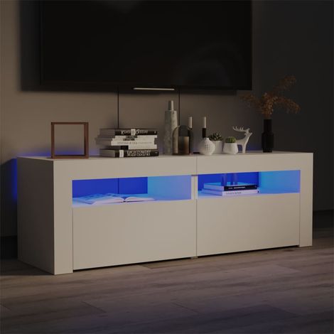Mobile TV Elegante,Porta TV con Luci LED Bianco 120x35x40 cm -MC47932 (1/5)