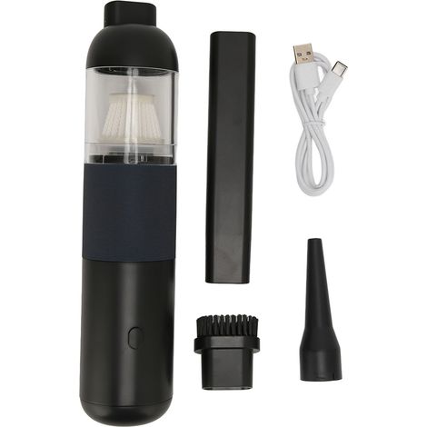Aspirateur sans fil rechargeable USB 6000PA 120W, mini et portable pour voiture et maison, système de filtration multiple, couleur bleue (1/5)