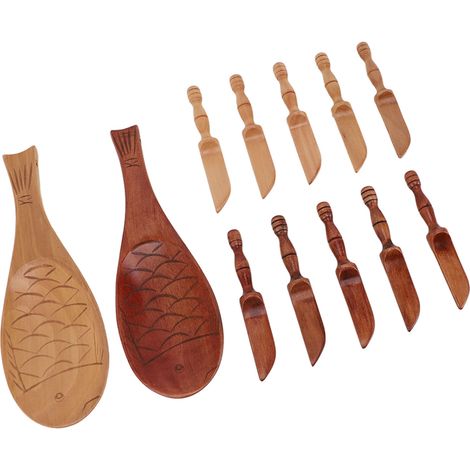 Ensemble de couteaux à beurre écologiques et multifonctionnels avec 2 cuillères, 10 couteaux, étaloir à confiture en bois, ensemble de couteaux pour condiments et fromages (1/5)