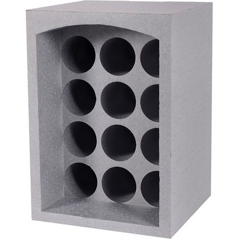 EDA – Casier à bouteilles 12 places – Dimensions 35x29.5x50cm – Matériau ps expansé gris – Pour rangement optimal en cave ou cuisine