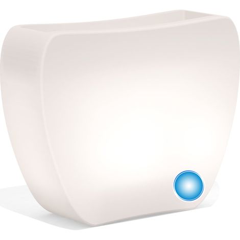 Vaso luminoso moderno di design 57x31 H80 in polimero resistente con LED blu per interno ed esterno - Made in Italy - Monacis (1/5)