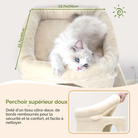 Arbre à Chat Multi-Niveaux avec Niches, Plateformes, Hamac et Griffoirs pour Confort et Jeu (1/5)