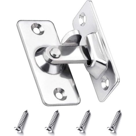 Dispositivo di chiusura della Porta 90/180 gradi,304 in Acciaio Inox Serratura per Porta Scorrevole con 4 Viti per le Stanze di Casa, Giardino, Camere, Bagni, Finestre, Cucine,Soldi (1/5)