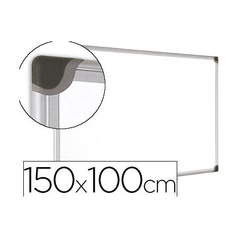 Pizarra blanca bi-office magnetica maya w ceramica vitrificada marco de aluminio 150 x 100 cm con bandeja para