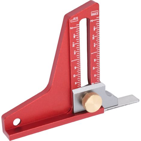 Jauge de hauteur pour scie circulaire, règle de mesure en pouces, outil de mesure de hauteur pour le travail du bois à domicile avec aimant, 0-2 pouces (1/5)