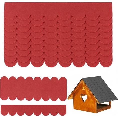 Lot de 32 bardeaux de toit pour nichoir à oiseaux, toiture en carton goudronné autocollant, nichoir à oiseaux, bardeaux bitumés pour nichoirs, hôtels à insectes, niches pour chien, clapiers à (1/5)