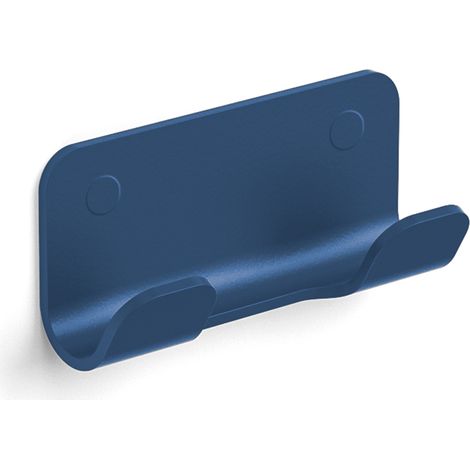Lineabeta - Appendiabiti doppio Saeta in alluminio blu opaco (1/2)
