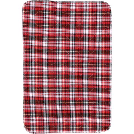 Couche réutilisable lavable rouge à carreaux, absorbant 3 couches pour bébé, personne âgée, incontinence, protection imperméable (1/5)