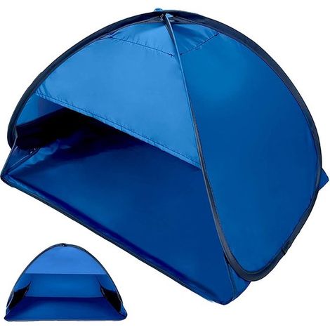 Tenda da spiaggia portatile a comparsa, mini tenda parasole con cerniera - Tenda protettiva per viso e testa per picnic all'aperto, spiaggia e campeggio (1/5)