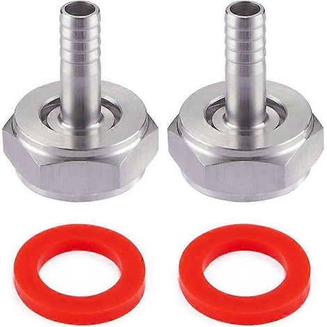 Bierschlauchkupplung aus Edelstahl, Bierleitungsanschluss-Set, Sechskantmutter 5/8 Zoll G-Gewinde x 5/16 Zoll B, 2 Stück (1/5)