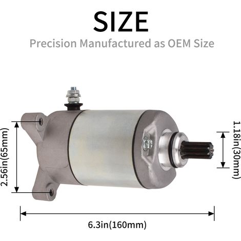STARTER & BENDIX DRIVE compatible with POLARIS 3084981 3090188 3083647 (1/4)