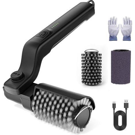 Brush to scrub Automatic for Barbecue, 180°, 3 Speeds Stainless steel rechargeable, battery 2600 mah, battery 60–90 min, pare-eclaboussures 360° and head additional (1/5)