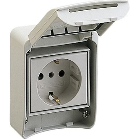 Prise encastrée 2P+T 10/16A à brides pour coffrets Schneider Kaedra 81141