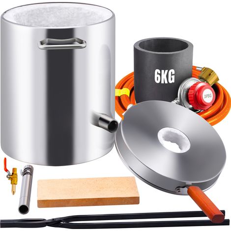 Mophorn – Four de fusion au propane 6KG – Acier inoxydable – Température jusqu'à 2700℉ – Fusion rapide de cuivre, aluminium, or, argent
