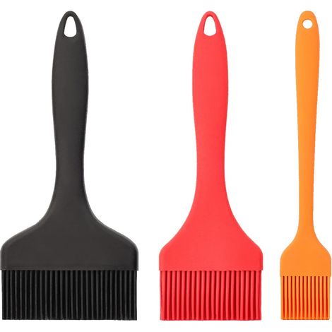 Lot de 3 Pinceau Cuisine Silicone, Pinceau Silicone Ultra Largeur, 9.1/7 / 3.2 cm, pour Barbecue, Gâteaux, Cuisson (1/5)