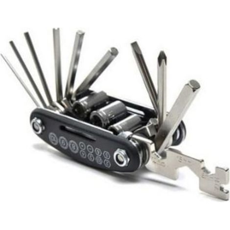 Multi-tool with 16 tools for Bicycle etc. Black one size (1/3)