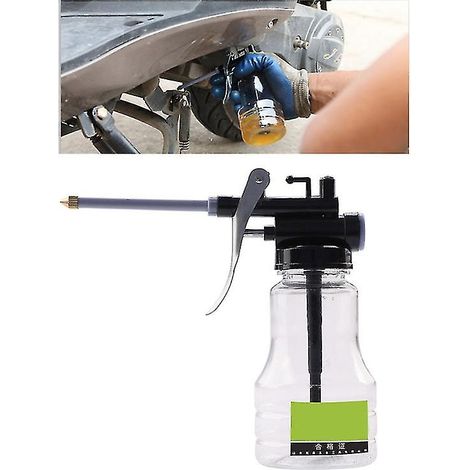 Bidon d'huile transparent de type pistolet, capacité 250 cm³, avec pompe à pouce (1/5)