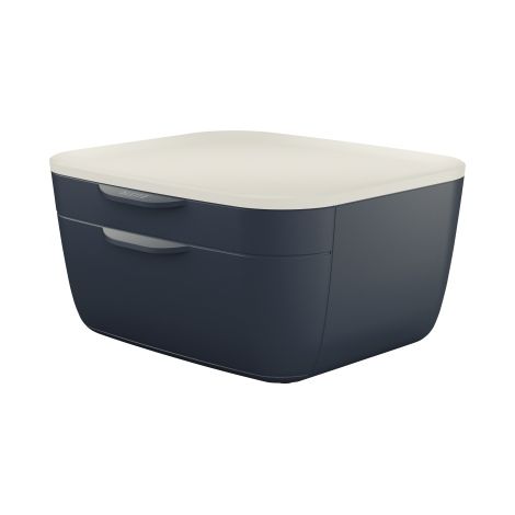 Schubladenbox Cosy 2 Schubladen DIN A4 Polystyrol Gehäusefarbe: grau (1/2)