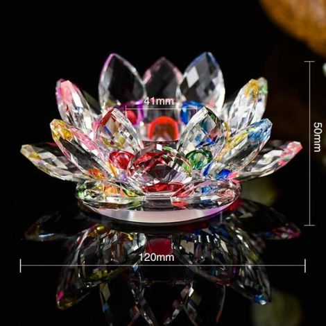 Bougeoir - Multicolor - Fleur de Lotus - Cristal - Décoration intérieure - Chandelier thé
