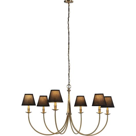 Suspension chandelier chic en laiton - doré et noir (1/3)