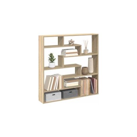 Étagère cube murale 7 compartiments chêne sonoma (1/5)